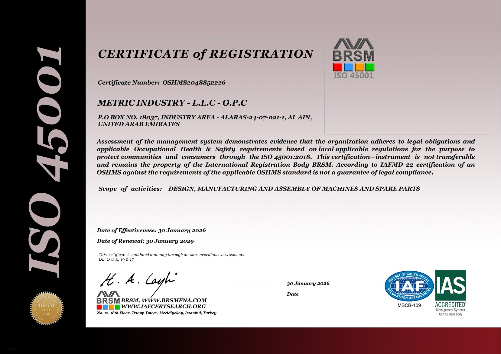 ISO Certificate 1